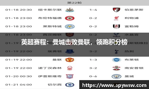 英超赛程：曼城击败曼联，领跑积分榜